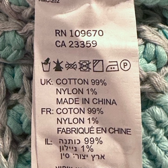 Ksubi Waffle Knit Sweater / Jumper size XS in Mint Blue-Green / Light Gray - Picture 7 of 8